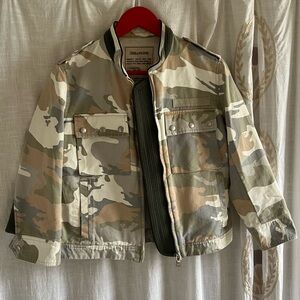 Zadig & Voltaire Denim Camo Cargo Jacket Small